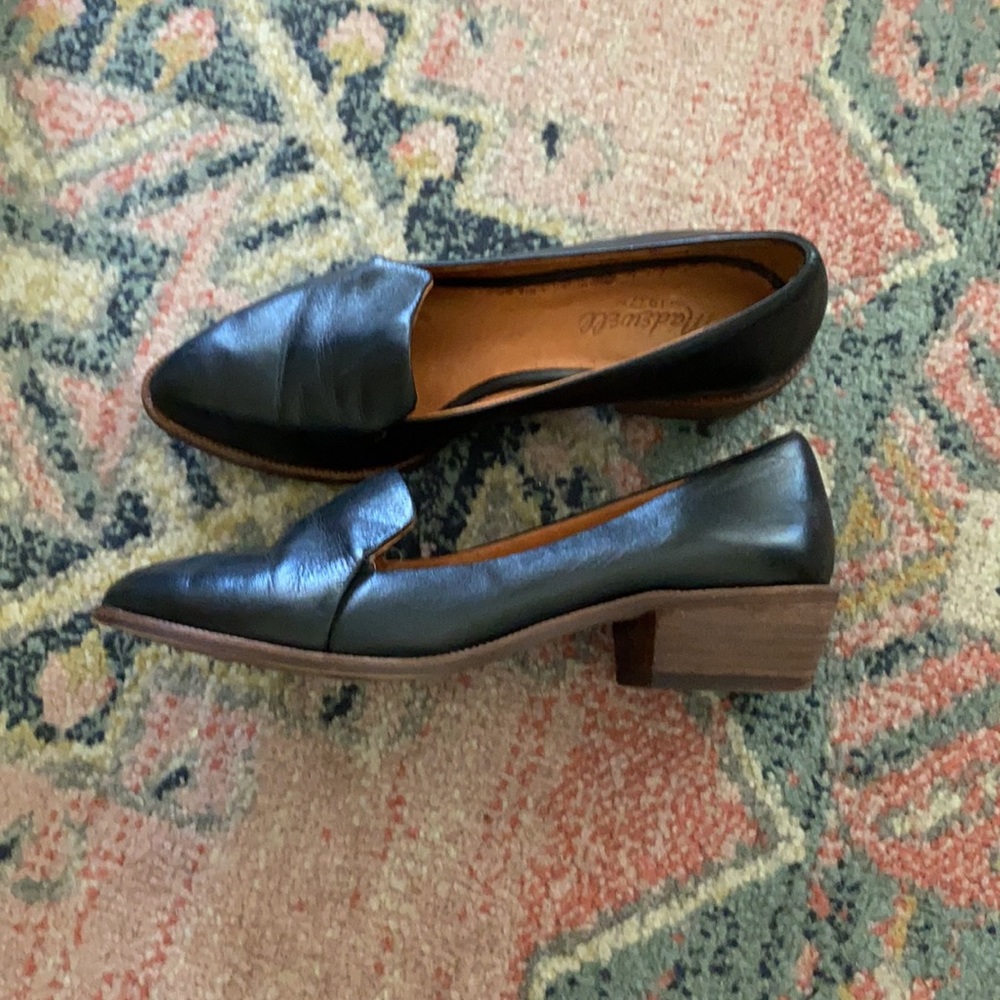 Madewell Black Pointed Leather Flats - Picture 3 of 4